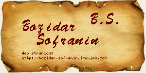 Božidar Sofranin vizit kartica